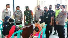 Pelaksanaan Vaksinasi di Gerai Vaksinasi Bahagia Kerjasama Dit Binmas Polda Jambi Bersama 6 Orsosmas Binaan Polda Jambi, Kamis (15/12/21). FOTO : Dit Binmas Polda Jambi