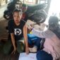 Sinergi TNI-Polri, Pemdes Senaung dan Penyingat Olak Datangi Warga Belum Vaksinasi, Sabtu (18/12/21). FOTO : Noval