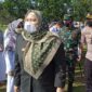 Bupati Muaro Jambi Hj. Masnah Busro Canagkan Vaksinasi Serbu Desa di Lapangan Perkantoran Bukit Cinto Kenang, Kamis (13/1/22). FOTO : Noval