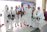 Wabup Hairan bersama Jemaah Haji Tanjung Jabung Barat lainnya usai menunaikan serangkaian Ibadah Haji. FOTO : Ist