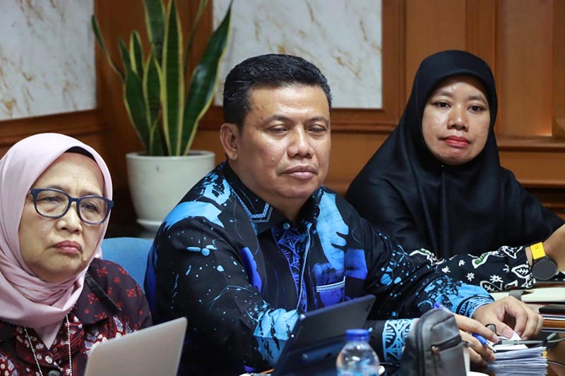 Wakil Katamso pada Kegiatan Presentasi Proposal Pendanaan Program Forest and Other Land Use (FOLU) Net Sink 2030t di hadapan Tim Verifikasi Nasional di Gedung Manggala Wanabakti, Kementerian Kehutanan, Jakarta, Jumat (13/2/26). FOTO : Prokopim