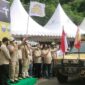 Wakil Bupati Muaro Jambi Bambang Bayu Suseno mendampingi Ketua Umum IMI Pusat Bambang Soesatyo melepas peserta Sumatra tribute Jambi-Medan di Perumahan Citra Raya City  Mendalo, Minggu (06/02/22). FOTO : Noval/Kominfo