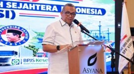 Wamenaker, Afriansyah Noor, memberikan sambutan saat menghadiri Rapat Kerja Nasional (Rakernas) Konfederasi Serikat Buruh Sejahtera Indonesia (KSBSI) Tahun 2026 di Jakarta. (FOTO : Dok. Biro Humas Kemnaker)