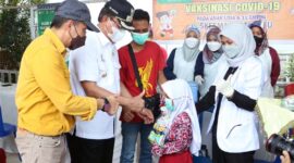 Bupati Inhil, HM Wardan Pada Peresmian UGD dan Ruang Rawat Inap Puskesmas Kota Baru Keritang, Rabu (19/1/22). FOTO : Syd/Ist