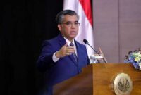 Menaker Yassierli menegaskan pentingnya dialog sosial inklusif untuk menghadapi tantangan digitalisasi dan pelindungan pekerja platform pada sidang ILC ke-114 di Jenewa, Swiss, Minggu (7/6/2026). (Foto: Biro Humas Kemnaker)