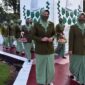 FOTO : Persit KCK Koorcab Rem 042 PD II/Sriwijaya melaksanakan ziarah rombongan di Taman Makam Pahlawan (TMP) Satria Bhakti, Kota Jambi, Sabtu (03/04/2021).