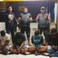 Mereka 4 orang terduga pemalak yang diamankan Unit Reskrim Polsek Jambi Selatan. FOTO : Ist
