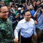 Foto: Bacapres Anies Baswedan tiba ke kantor DPP PKB, Jakarta. Ia disambut Ketum PKB yang juga bacawapres, Muhaimin Iskandar (Cak Imin), Senin (11/9/2023). (detikcom Andika Prasetia)