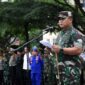 Komandan Korem 042/Gapu Brigjen TNI Supriono Saat Jadi Irup Apel Gabungan TNI-Polri di Lapangan Hitam Mapolda Jambi, Kamis (3/11/22). FOTO : PENREM