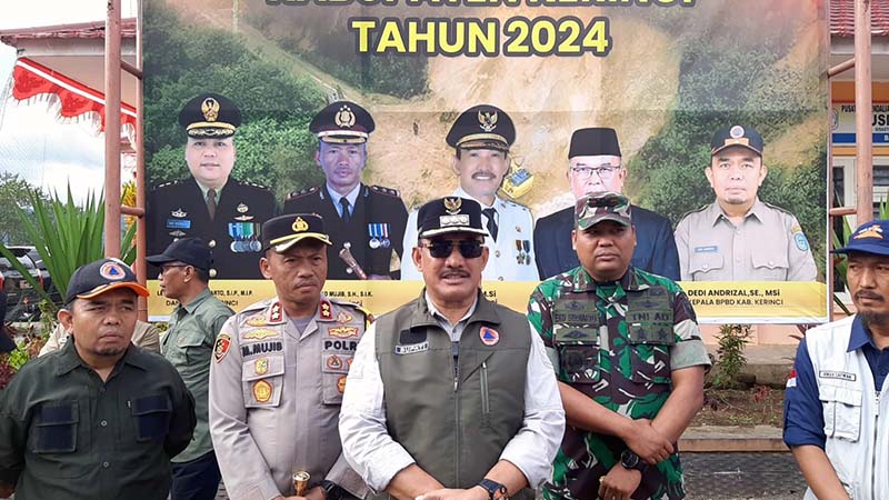 Dandim 0417/Kerinci Letkol Inf Eko.Budiarto Ikuti Apel Kesiapsiagaan Bencana Hidrometeorologi Tahun 2024. FOTO : Ist