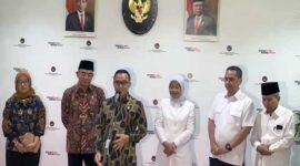 Menko PMK Muhadjir Effendy saat Konferensi Pers Terkait Hari Libur Nasional dan Cuti Bersama Tahun  2024 di Kantor Kemenko PMK, Selasa (12/9/23). [FOTO : Ist/Net/Sindonewa]