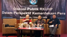 FOTO : Diskusi Publik KUHP Dalam Perspektif Kemerdekaan Pers Hari Pers Nasional (HPN) 2020 di Banjarmasin, Jumat (07/02/20). 