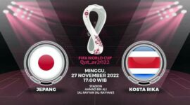 Jepang vs Kosta Rika ini dihelat pada Minggu (27/11/22) pukul 17:00 WIB. GRAFIS : net