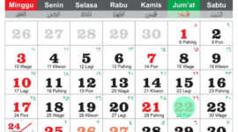 Kalender Bulan Mei 2020