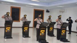 Kapolda Jambi Pimpin Sertijab Dirreskrimsus dan 2 Kapolres, Jumat (4/2/22). FOTO : HUmas Polda Jambi