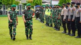 Danrem 042/Gapu Brigjen TNI Supriono Pimpin Apel Gelar Pasukan Pengamanan VVIP dalam rangka kunjungan Mantan Wakil Presiden RI H. Muhammad Jusuf Kalla  ke Provinsi, Selasa (15/3/22). FOTO : KOREM