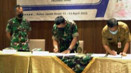 Penandatanganan MoU ini oleh Kadis DTPHP Provinsi Jambi Ir. Akhmad Maushul dan Danrem 042/Gapu Brigjen TNI Supriono, S.IP., M.M., Terkait Program Pembangunan Pertanian (PENREM GAPU)