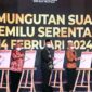 Peluncuran hari pemilu serentak oleh Komisi Pemilihan Umum (KPU) Reno Esnir/Antara Foto