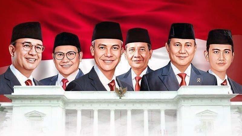 Pasangan Capres dan Cawapres di Pilpres 2024 Anies-Muhaimin, Ganjar-Mahfud, dan Prabowo-Gibran. FOTO : Tribunnews.com