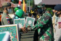 Kegiatan Bakti Sosial Kepolisian Daerah Jambi yang digelar di Makosat Brimobda Polda Jambi, Selasa (27/07/21). FOTO : PENREM