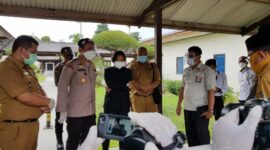 FOTO : Tim Gugus Tugas Percepatan Penanganan Covid-19 Kabupaten Tanjab Barat saat Sidak BGP 6 Betara PT PetroChina di Desa Pematang Lumut, Senin (27/07/20)